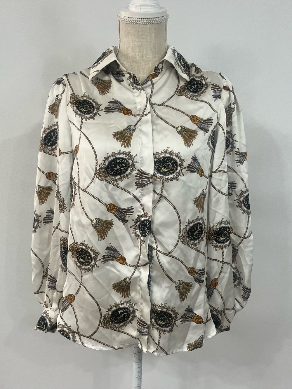 Fashion Nova - Womens Button Down Collared Blouse - Size S - EUC